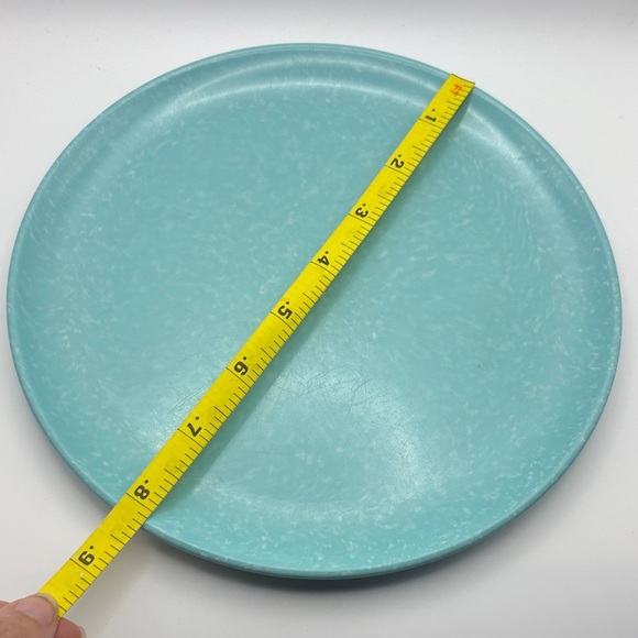 Vintage Imperial Ware Melmac Dinner Plate – Speckled Turquoise  9.75" MCM - Picture 5 of 5